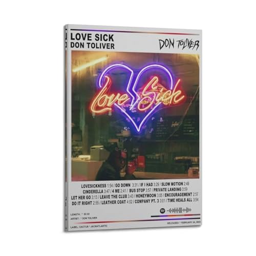 szzmyo Don Toliver Poster "Love Sick", Album, Poster, dekoratives Gemälde, moderne ästhetische Leinwandposter, Schlafzimmer, Kunst, Wohnzimmer, Dekoration, Poster, 30 x 45 cm, Rahmenstil szzmyo Don Toliver Poster "Love Sick", Album, Poster, dekoratives Gemälde, moderne ästhetische Leinwandposter, Schlafzimmer, Kunst, Wohnzimmer, Dekoration, Poster, 30 x 45 cm, Rahmenstil von szzmyo