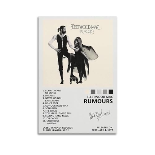 Szzmyo Fleetwood Mac-Poster, Gerüchte, Album, Poster, dekoratives Gemälde, moderne ästhetische Leinwand, Poster, Schlafzimmer, Kunst, Wohnzimmer, Dekoration, Poster, 40 x 60 cm, ungerahmter Stil Szzmyo Fleetwood Mac-Poster, Gerüchte, Album, Poster, dekoratives Gemälde, moderne ästhetische Leinwand, Poster, Schlafzimmer, Kunst, Wohnzimmer, Dekoration, Poster, 40 x 60 cm, ungerahmter Stil von szzmyo