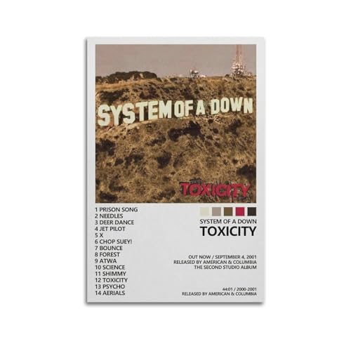 Szzmyo Poster "System of A Down", Toxizitätsalbum, Poster, dekoratives Gemälde, moderne ästhetische Leinwandposter, Schlafzimmer, Kunst, Wohnzimmer, Dekoration, Poster, 50 x 75 cm, ungerahmter Stil Szzmyo Poster "System of A Down", Toxizitätsalbum, Poster, dekoratives Gemälde, moderne ästhetische Leinwandposter, Schlafzimmer, Kunst, Wohnzimmer, Dekoration, Poster, 50 x 75 cm, ungerahmter Stil von szzmyo