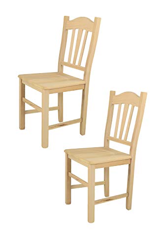 t m c s Tommychairs - 2er Set Stühle Silvana für Küche und Esszimmer, robuste Struktur aus poliertem Buchenholz, unbehandelt und 100% natürlich, itzfläche aus poliertem Holz von t m c s