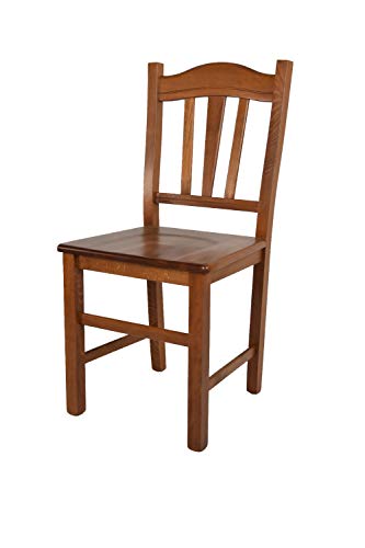 t m c s Tommychairs - Stuhl Silvana für Küche und Esszimmer, Robuste Struktur aus Buchenholz, in der Farbe Helles Nussbraun lackiert und Sitzfläche aus Holz von t m c s
