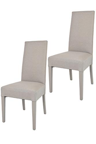 t m c s Tommychairs - 2er Set Moderne Stühle Chiara für Küche und Esszimmer, robuste Struktur aus lackiertem Buchenholz Farbe Gämsebraun, gepolstert und mit Stoff in der Farbe Gämsebraun bezogen von t m c s