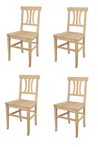 t m c s Tommychairs - 4er Set Stühle Artemisia für Küche und Esszimmer, robuste Struktur aus poliertem Buchenholz, unbehandelt und 100% natürlich, Sitzfläche aus poliertem Holz von t m c s