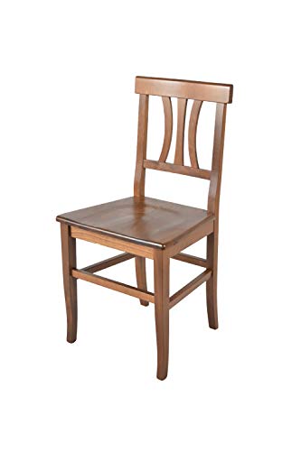 t m c s Tommychairs - Stuhl Artemisia für Küche und Esszimmer, Robuste Struktur aus lackiertem Buchenholz in der Farbe Nussbraun und Sitzfläche aus Holz von t m c s