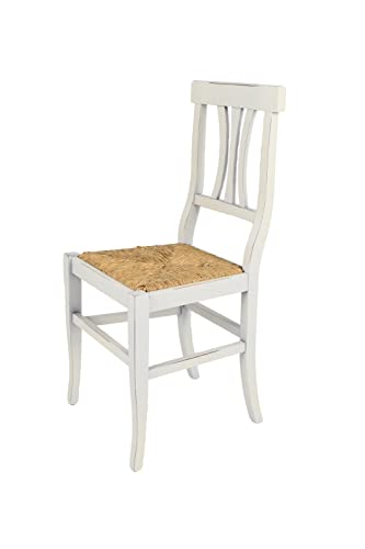 t m c s Tommychairs - Stuhl Artemisia für Küche und Esszimmer, robuste Struktur aus lackiertem Buchenholz handwerklich antik behandelt und Sitzfläche aus Stroh von t m c s