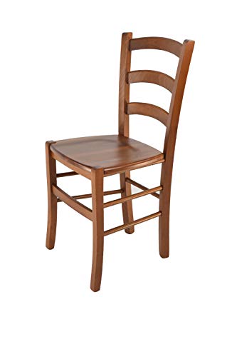 t m c s Tommychairs - Stuhl Venice für Küche und Esszimmer, robuste Struktur aus lackiertem Buchenholz im Farbton helles Nussbraun und Sitzfläche aus Holz von t m c s