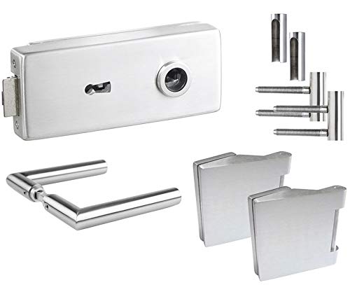 Glastürbeschlag Set Studio eckig 3-tlg. DP 415 BB Edelstahl matt von t4y