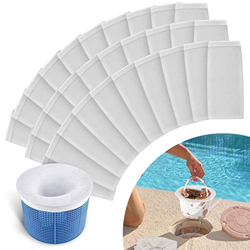 tEEZErshop Pool Skimmer Socken[30 Stück]Pool Skimmer Filter Dauerhafte Elastische Nylon Filter Skimmer Korb,Pool Filter Netz Filterschoner Einhängeskimmer für Entfernt Blätter Pollen Abschaum Schlick von tEEZErshop