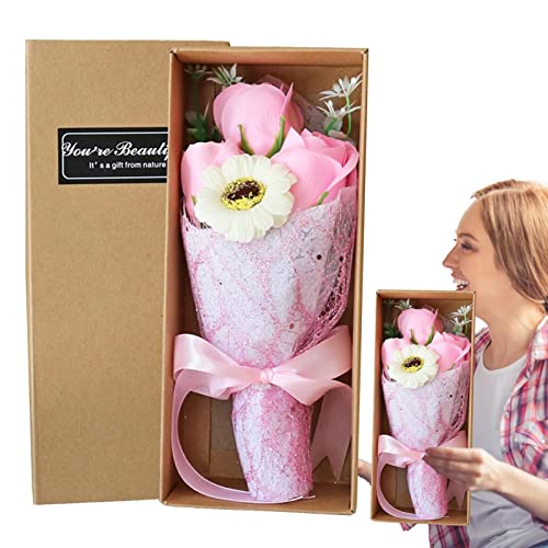 tacery Seife Blumenstrauß - Künstliche Nelke Rose Blumenstrauß Seifenblume | Frische Seifenblumen für Schreibtisch, Büro, Heimdekoration, Hochzeit, Party, Foto-Requisiten von tacery