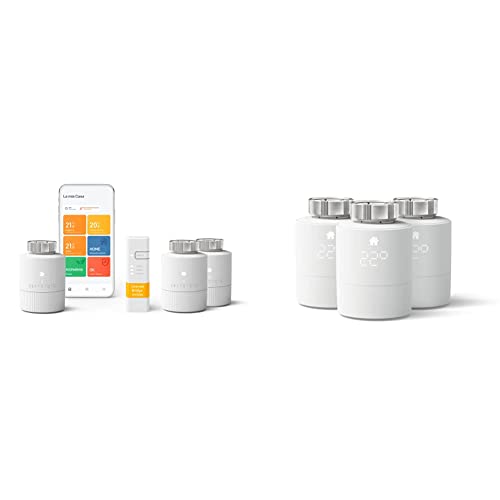 tado° BASIC smartes Heizkörperthermostat – Wifi Starter Kit V3+, inkl. 3 x Thermostat für Heizung – digitale Heizungssteuerung per App – einfache Installation & smartes Heizkörperthermostat 3er-Pack von tado