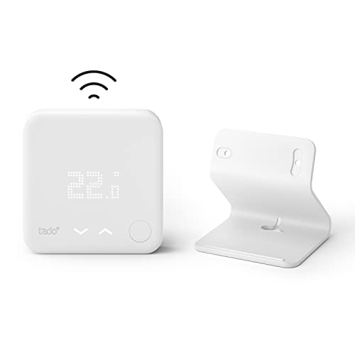 tado° Funk-Temperatursensor mit Standfuß - Wifi Zusatzprodukt für smarte Heizkörperthermostate - digitale Raumtemperaturmessung für optimale Heizkörpersteuerung per App - Einfache Installation von tado°