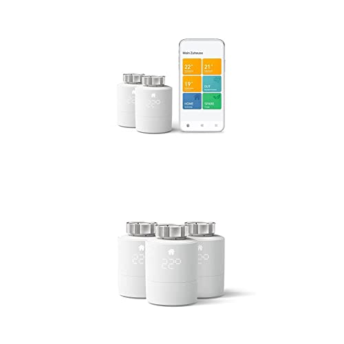 tado° smartes Heizkörperthermostat - WiFi Starter Kit V3+, inkl. 2X Thermostat für Heizung + 3er-Pack - WiFi Zusatzprodukt als und Digitale Einzelraumsteuerung per App von Tado