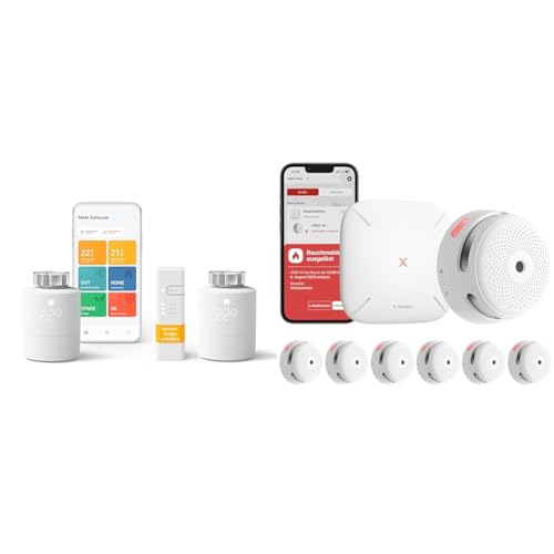 tado° smartes Heizkörperthermostat – WiFi Starter Kit V3+ & X-Sense XS01-M ProConnected Rauchmelder mit SBS50 Basisstation von tado°