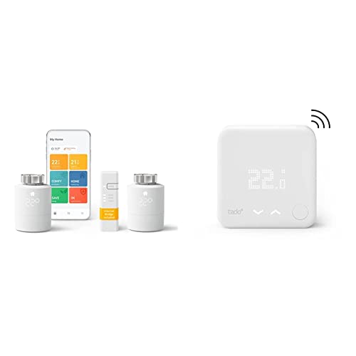 tado° smartes Heizkörperthermostat - Wifi Starter Kit V3+, inkl. 2x Thermostat für Heizung + Funk-Temperatursensor - Wifi Zusatzprodukt für smarte Heizkörperthermostate - Heizkosten sparen von tado