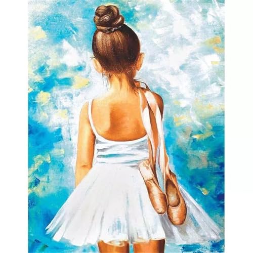 Paint by Numbers,Ballet Girl Paint by Numbers Kits on Canvas for Adults,DIY Without Frame Hand Painted Oil Painting Kits,with Brushes Easy Acrylic Pigment Drawing Paintwork for Home Wall Decor 55x70cm von taesdvry