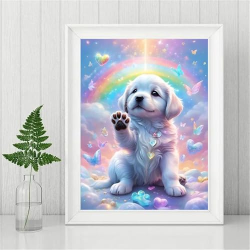 Paint by Numbers,Dog Heaven Paint by Numbers Kits on Canvas for Adults,DIY with frame Hand Painted Oil Painting Kits,with Brushes Easy Acrylic Pigment Drawing Paintwork for Home Wall Decor 60x90cm von taesdvry