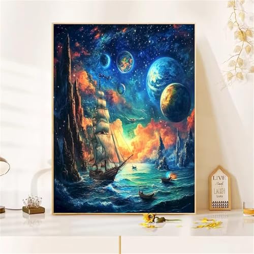 Paint by Numbers,Planet Ocean Paint by Numbers Kits on Canvas for Adults,DIY with frame Hand Painted Oil Painting Kits,with Brushes Easy Acrylic Pigment Drawing Paintwork for Home Wall Decor 30x40cm von taesdvry