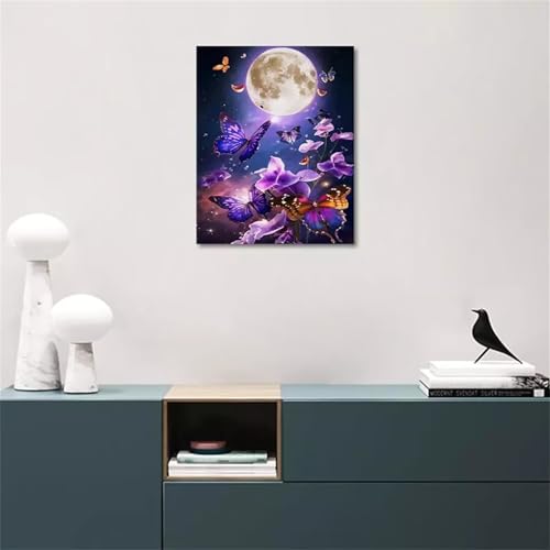 Paint by Numbers,Purple Landscape Moon Paint by Numbers Kits on Canvas for Adults,DIY Without Frame Hand Painted Oil Painting Kits,with Brushes Easy Acrylic Pigment Drawing for Home Wall Decor 55x70cm von taesdvry