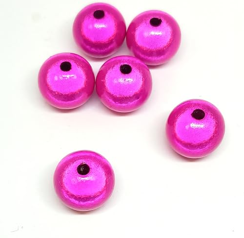taffbeads 15 Stück 12 mm 3D-Illusion Miracle Acrylperlen für DIY Handwerk und Schmuckherstellung (Dunkelrosa) von taffbeads