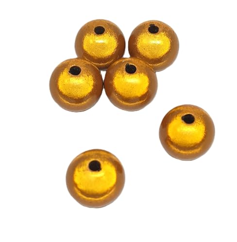 taffbeads 15 Stück 12 mm 3D-Illusion Miracle Acrylperlen für DIY Handwerk und Schmuckherstellung (braun) von taffbeads