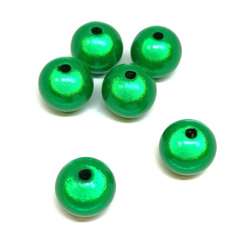 taffbeads 15 Stück 12 mm 3D-Illusion Miracle Acrylperlen für DIY Handwerk und Schmuckherstellung (grün) von taffbeads
