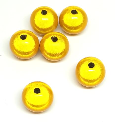 taffbeads 15 Stück 12 mm 3D-Illusionswunder Acrylperlen für DIY Handwerk und Schmuckherstellung (gelb) von taffbeads