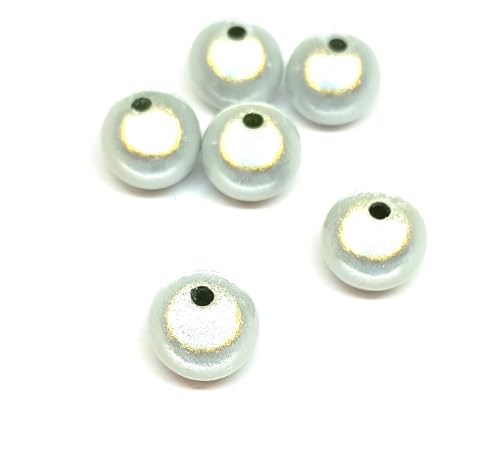 taffbeads 15 Stück 12 mm 3D-Illusionswunder Acrylperlen für DIY Handwerk und Schmuckherstellung (weiß) von taffbeads