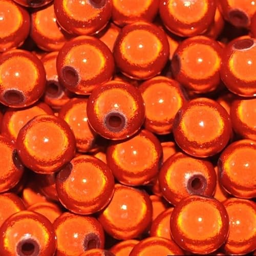 taffbeads 80 Stück 6 mm 3D-Illusionswunder Acrylperlen für DIY Handwerk und Schmuckherstellung (Orange) von taffbeads