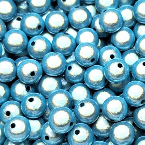 taffbeads 80 Stück 6 mm 3D-Illusionswunder Acrylperlen für DIY Handwerk und Schmuckherstellung (blau) von taffbeads