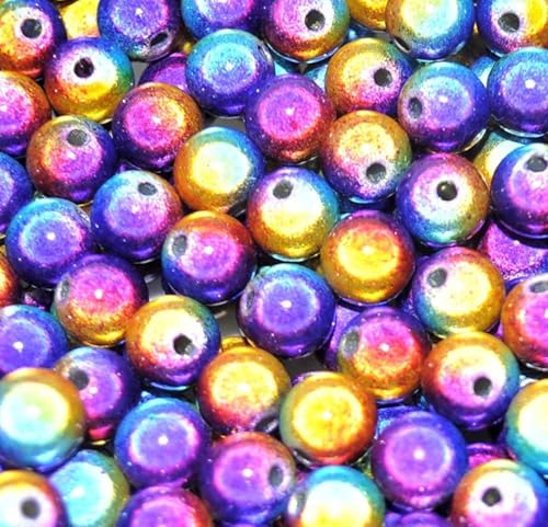 taffbeads Acrylperlen in Abschleppfarbe, 3D-Illusionswunder, Acrylperlen für DIY Handwerk und Schmuckherstellung, 40 Stück (Dunkelviolett - Orange) von taffbeads