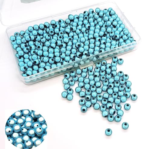 taffbeads Eine Box mit 6 mm/400 Stück runden 3D-Illusions-Acryl-Wunderperlen für DIY Handwerk Schmuckherstellung (blau) von taffbeads