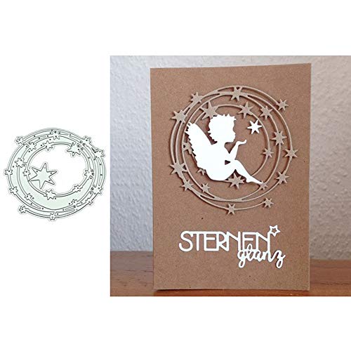 tailor13me Sternenkreis Stanzschablone Stanzform, Metall Stanzbögen Stanze Stanzrahmen Schablone zur Scrapbooking Karten Silber von tailor13me