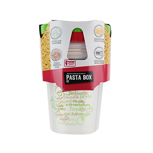 take away ka1925 Box Erhaltung Pasta für Mikrowelle – 2 Stück PP Grün – Rot 12 x 16, 20 cm von take away