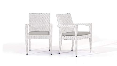 talfa Polyrattan Stuhl Set in Weiß satiniert Shero, 2 Stück von talfa