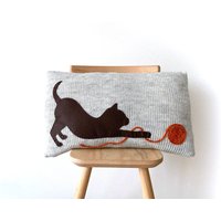 Gehäkelte Katze Kissenbezug Herbst Dekor Geschenke, Wolle Dekokissen Gehäkelte Katze Kissenbezug Herbst Dekor Geschenke, Wolle Dekokissen von talkingloves