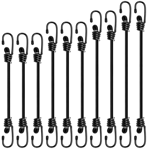 Spanngummi mit Haken, 10er Set Gepäckspanner mit Haken, Spannseil Spanngurte Gummispanner mit Haken Extra Stark in 4 Längen für Transport und Ladungssicherung von tallkeey
