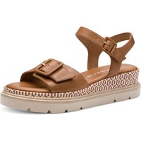 Tamaris Keilsandalette, Riemchensandale, Sommerschuh mit Muster am Plateau von tamaris