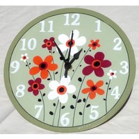 Runde Handbemalte Wanduhr von tammnoony
