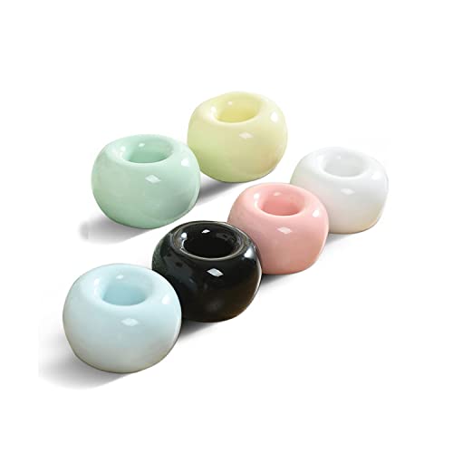 TANGGER 6PCS Zahnbürstenhalter Keramik,Donutbasis Halter für Zahnbürste Löffel und Stift von tangger