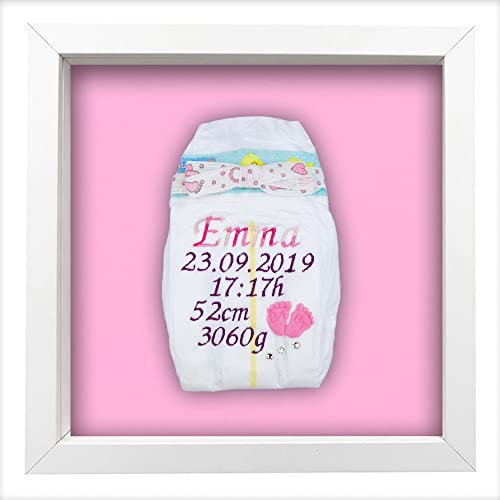 Tanjo bestickte Windel im Rahmen weiß, Mädchen, individuell personalisierbar I Windel bestickt, Paten Windel, bestickte Windel Paten, Baby Bilderrahmen Daten, Geschenke zur Geburt Tanjo bestickte Windel im Rahmen weiß, Mädchen, individuell personalisierbar I Windel bestickt, Paten Windel, bestickte Windel Paten, Baby Bilderrahmen Daten, Geschenke zur Geburt von Tanjo