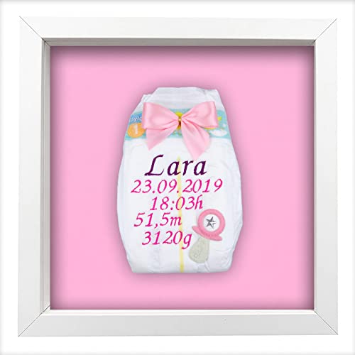 Tanjo bestickte Windel im Rahmen weiß, Mädchen, individuell personalisierbar I Windel bestickt, Paten Windel, bestickte Windel Paten, Baby Bilderrahmen Daten, Geschenke zur Geburt Tanjo bestickte Windel im Rahmen weiß, Mädchen, individuell personalisierbar I Windel bestickt, Paten Windel, bestickte Windel Paten, Baby Bilderrahmen Daten, Geschenke zur Geburt von Tanjo