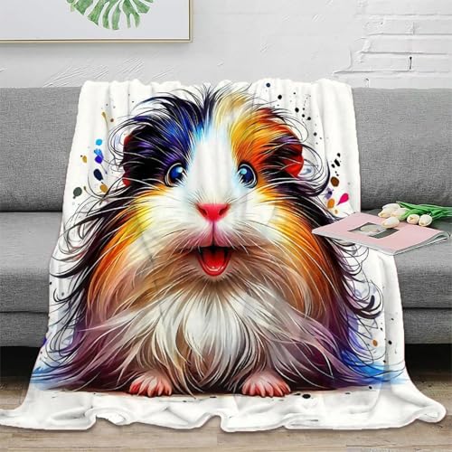 3D Drucken Blanket Guineeschwein Fleecedecke Microfaser Bequem Atmungsaktiv Schlafdecke Tagesdecke Weich Warm Camping Für Erwachsene Kinder 40x50inch(100x130cm) von tanpiaoliang