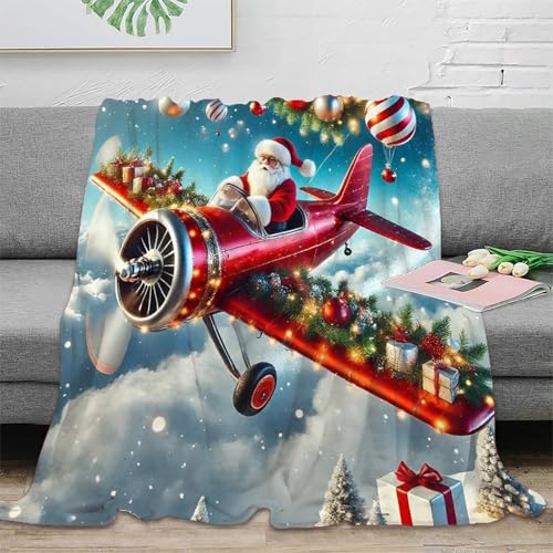 3D Drucken Blanket Weihnachtsmann Couchdecke Microfaser Bequem Atmungsaktiv Schlafdecke Tagesdecke Weich Warm Für Teens Erwachsene 80x90inch(200x230cm) von tanpiaoliang