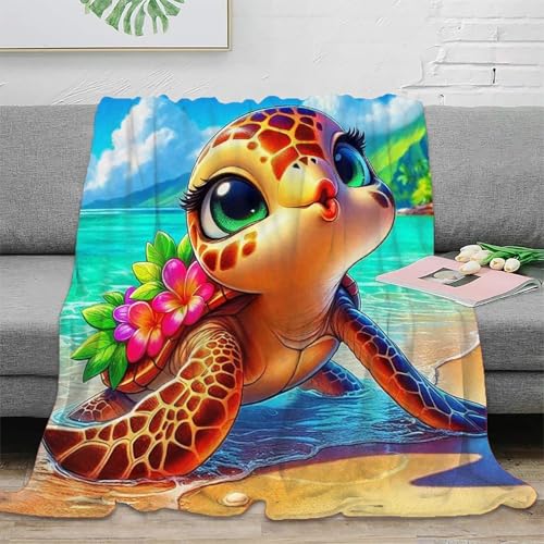 tanpiaoliang 3D Drucken Blanket Meeresschildkröte Sofadecke Microfaser Bequem Atmungsaktiv Superweiche Decke Weiche Decke Camping Für Erwachsene Kinder 70x80inch(180x200cm) von tanpiaoliang