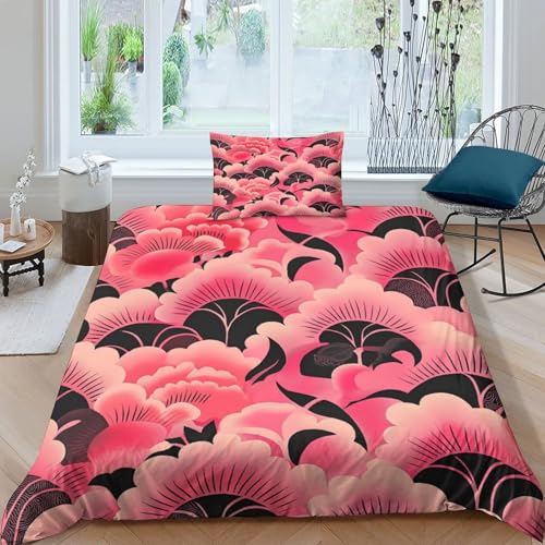 tanpiaoliang Blumen Bettbezug Bettwäsche Kinderbettwäsche-Set Reißverschluss Mit Kissenbezug, Betten Set Für Jungen Und Mädchen, Kinder Single（135x200cm） von tanpiaoliang