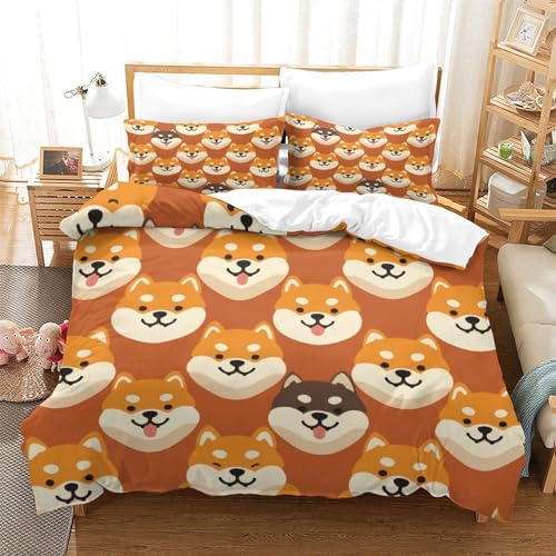 tanpiaoliang Corgi Bettbezug Set Bettwäsche Kinderbettwäsche-Set Reißverschluss Mit Kissenbezug, Betten Set Für Jugendliche Kinder Schlafzimmer Super King（260x220cm） von tanpiaoliang