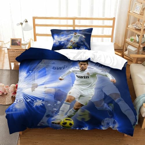 tanzhenning Ronaldo Bettwäsche Set Bettbezug Set Atmungsaktive Mikrofaser Bettwäsche Für Schlafzimmer, Weiche Bequemer Single（135x200cm） von tanzhenning