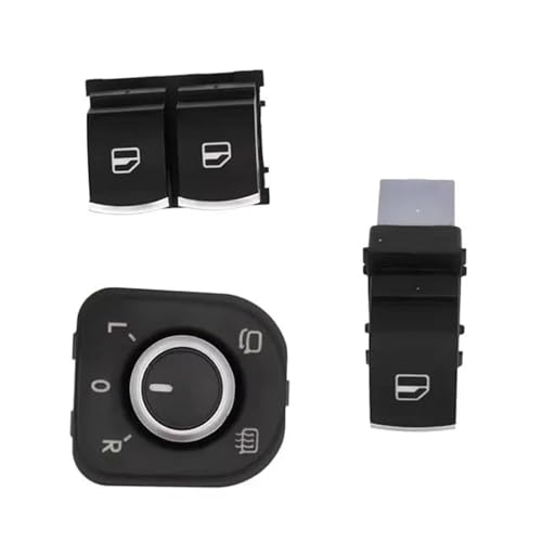 taoWtao Fensterheber Schalter Für VW Passat B6 EOS Golf 5 6 Plus GTI Mk5 Mk6 Tiguan Scirocco Elektrische Master Fenster Control Und Control Switch Power Taste,D/Black 4. von taoWtao