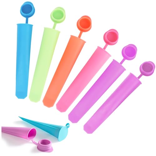 Eisformen Silikon, 6 Stück Silikonform Eistüten Wiederverwendbar Popsicle Formen Set 5 Colores Eis am Stiel Formen Eisformen Wassereis mit Deckel Eisformen eis am stiel für DIY Sommer Eis Eisformen Silikon, 6 Stück Silikonform Eistüten Wiederverwendbar Popsicle Formen Set 5 Colores Eis am Stiel Formen Eisformen Wassereis mit Deckel Eisformen eis am stiel für DIY Sommer Eis von taobosec