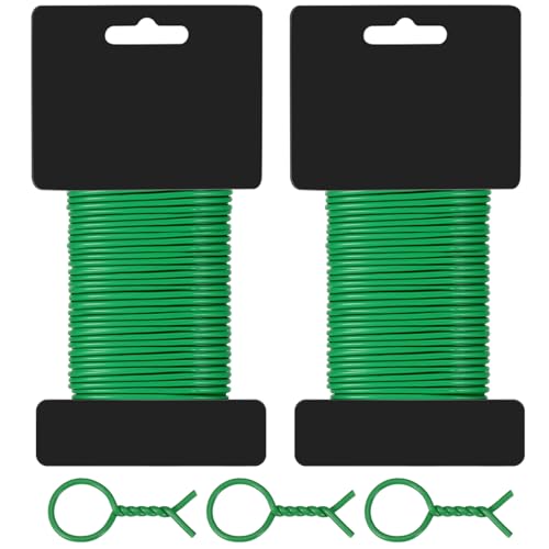 Bindedraht 2,5mm X 20 M, Weich Gartendraht Grün Pflanzendraht Dicke Pflanzen Draht für Low Stress Training Die Gartenarbeit Kletterpflanzen, Weinreben, Sträucher und Blumen von taonganui